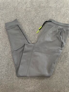 Under Armour Gray Kids Joggers with Neon Lime Drawcord